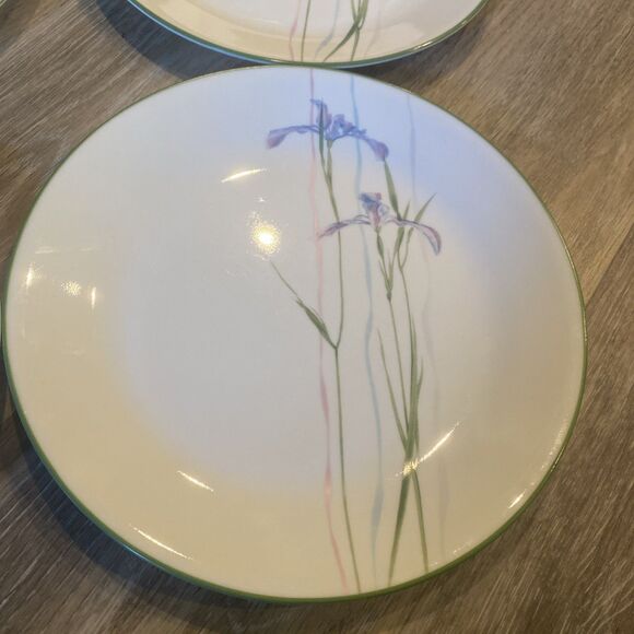 6 Vintage Corelle "Shadow Iris" 10" Dinner Plates Set, USED, White - Picture 1 of 12